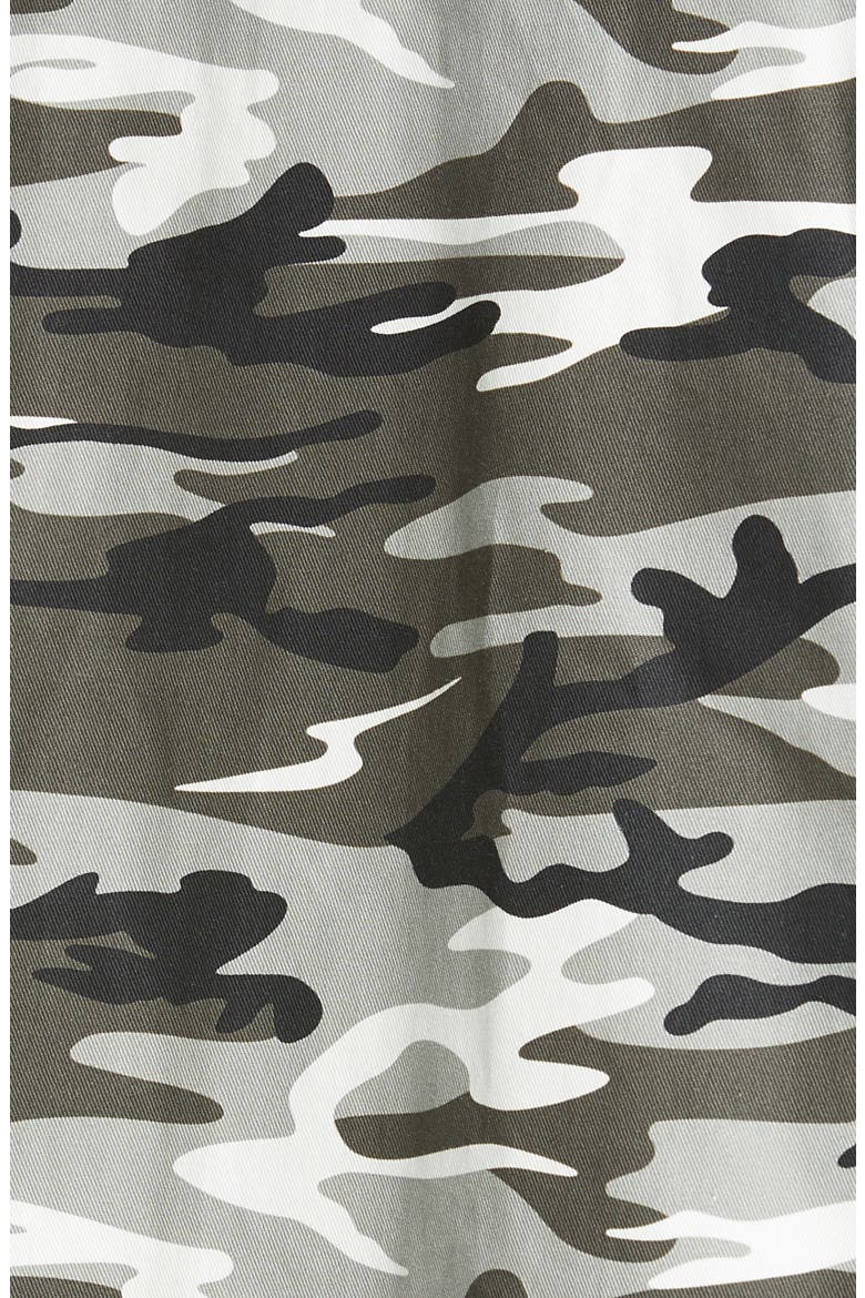 Camo Padded Button-Up Shirt, Alternate, color, GREY