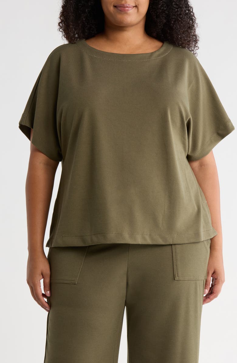 MAX STUDIO Stitch Knit Top, Main, color, Sage/ Ivory