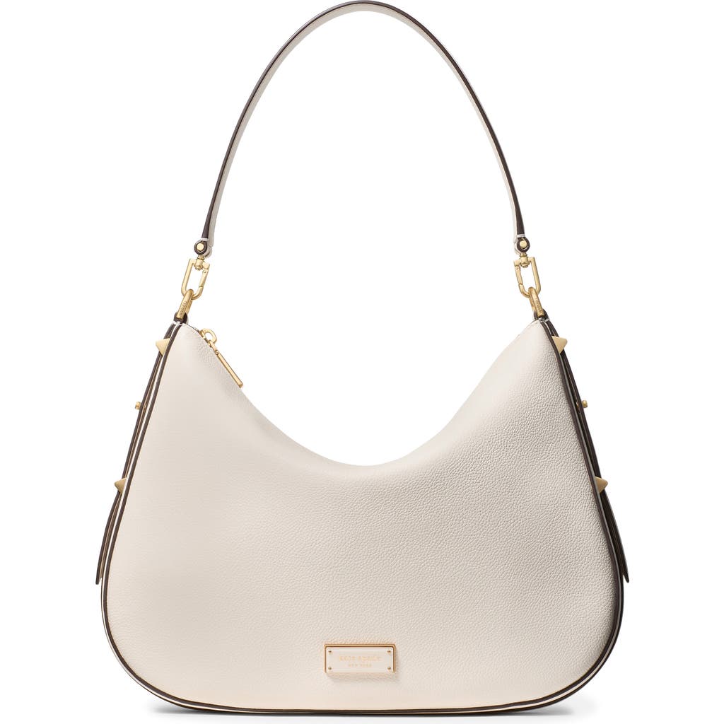 Kate Spade New York Large Liv Pebble Leather Hobo Bag In White