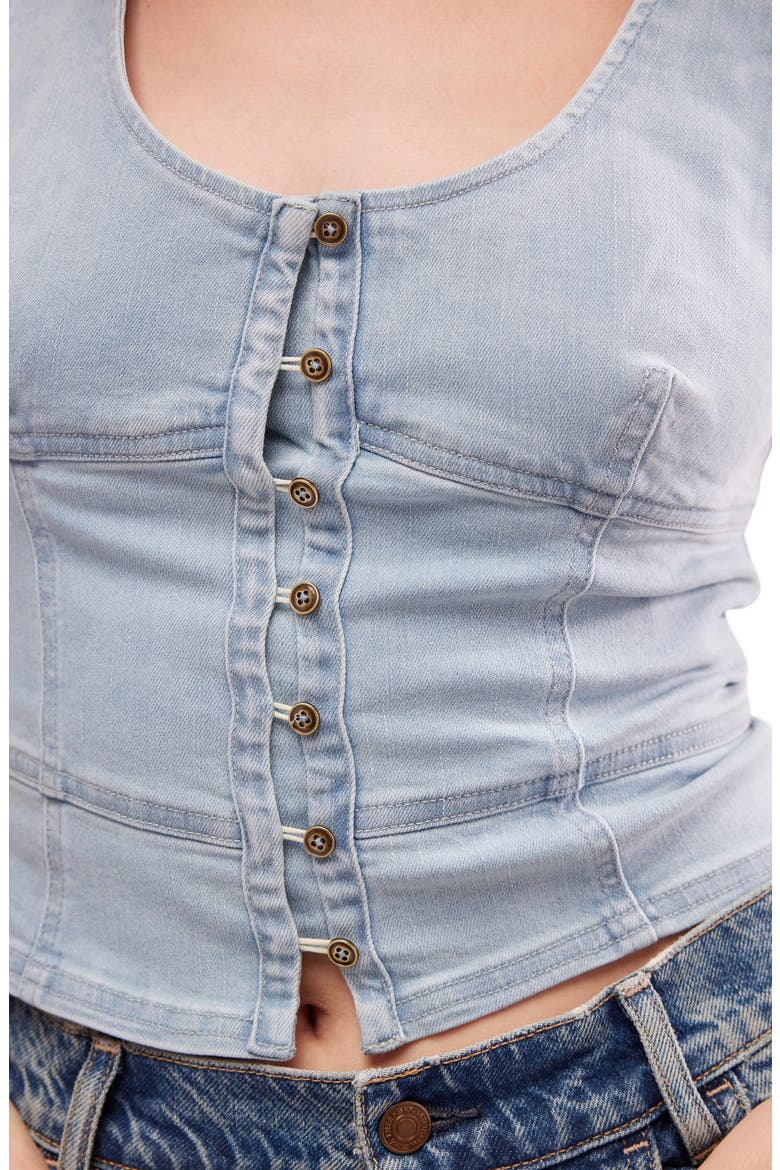 Sally Denim Corset Top, Alternate, color, DAYLIGHT SKY COMBO