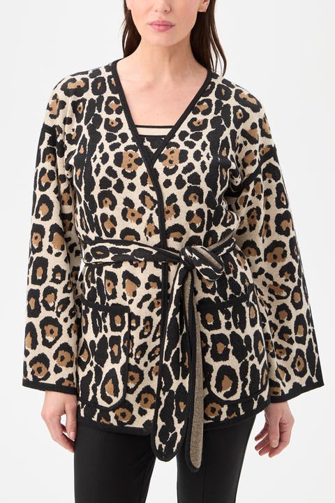 Wright Tie Front Leopard Cardigan