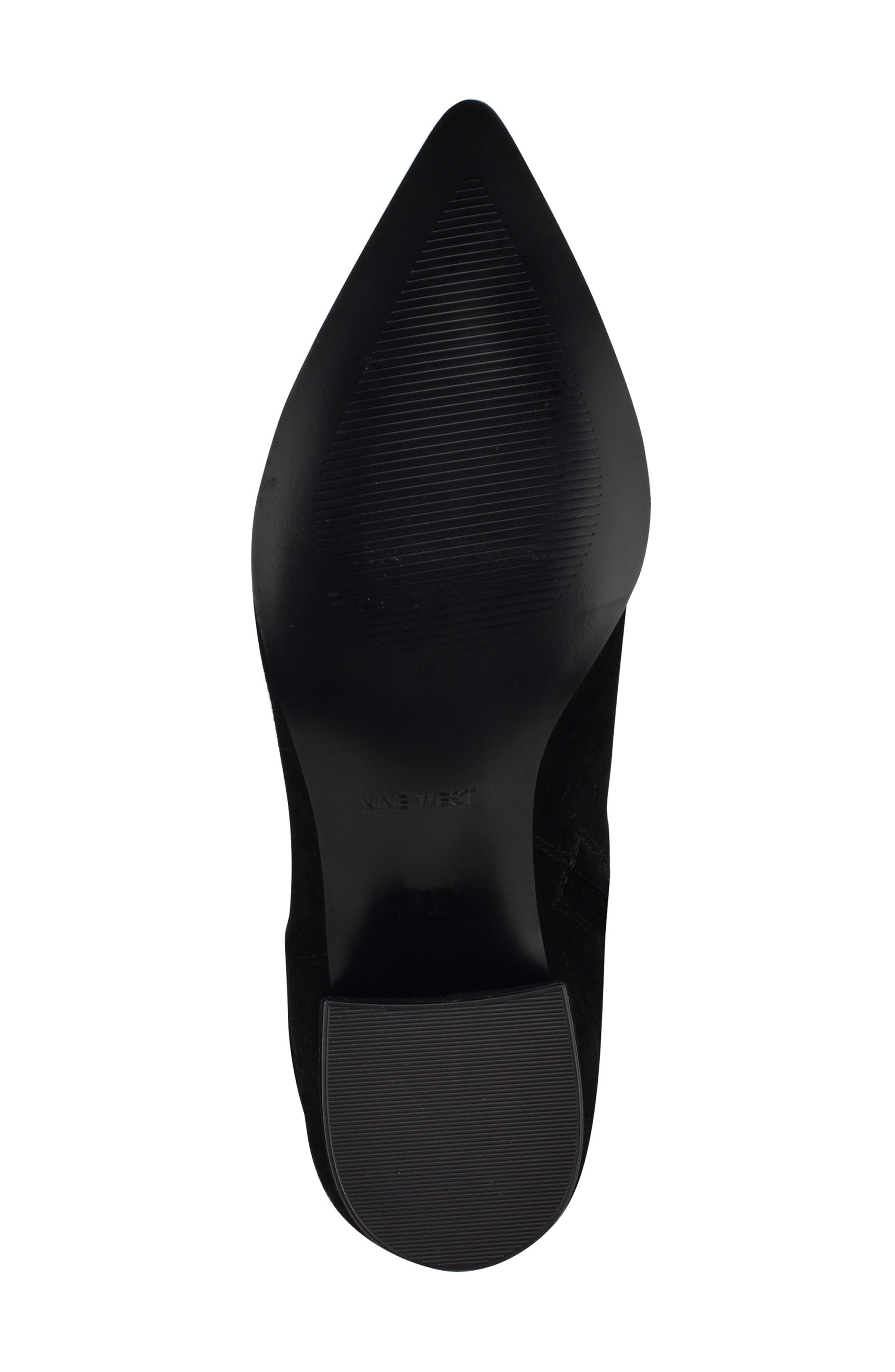 Nine West Morgin Pointed Toe Knee High Boot, Alternate, color, Black Suede