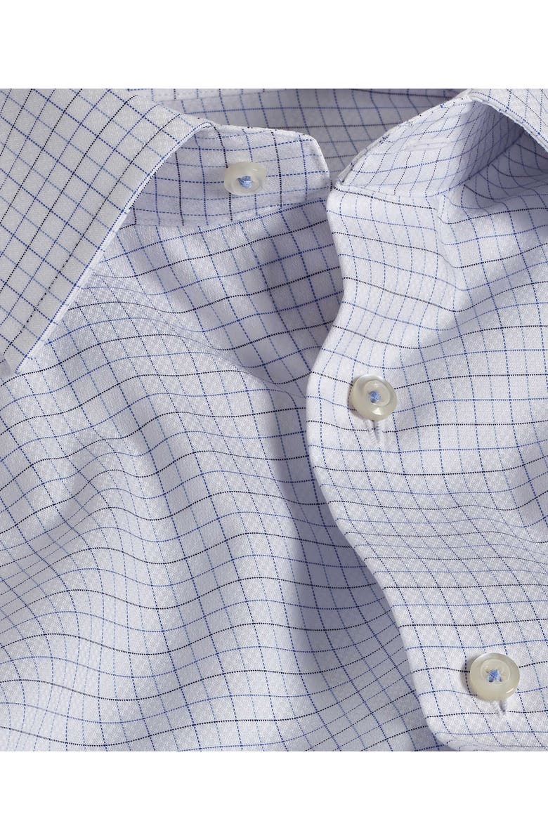 David Donahue Trim Fit Dobby Tattersall Check Dress Shirt, Alternate, color, 