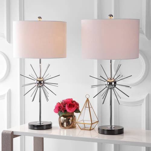 Jonathan Y Aria Metal Or Marble Led Table Lamp In Chrome