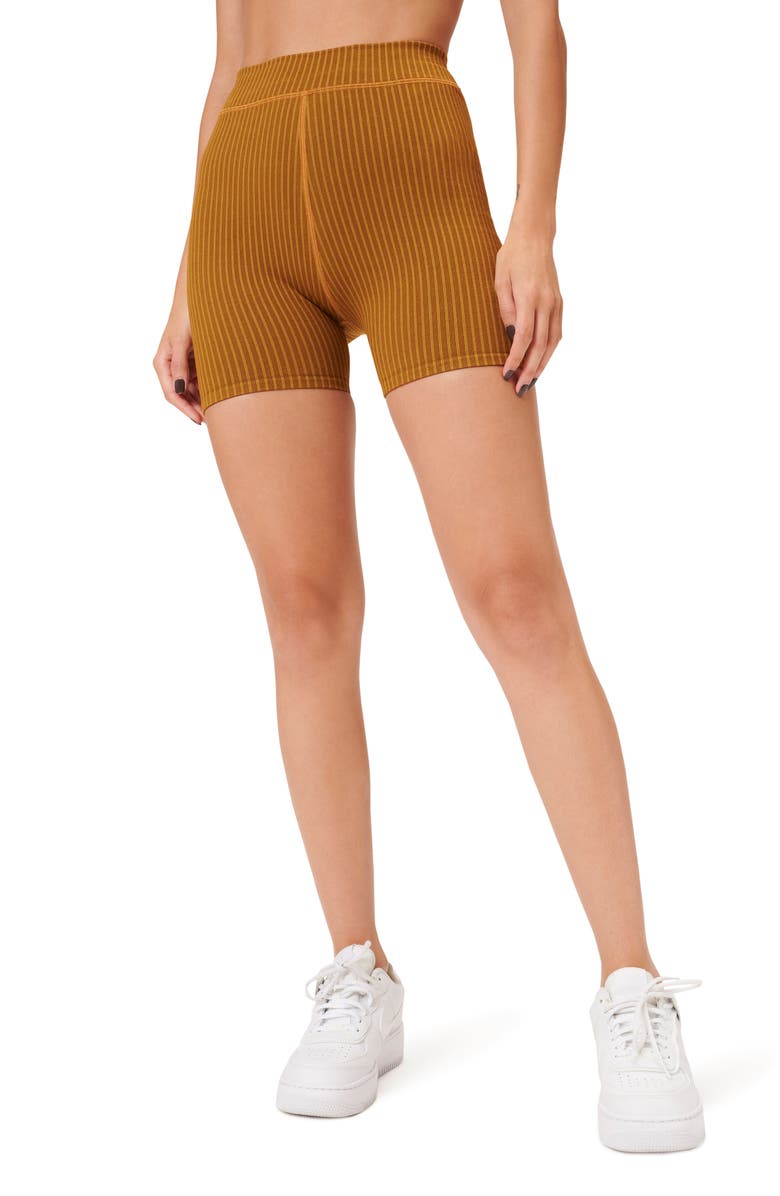 Good American Seamless Rib Bike Shorts, Main, color, 