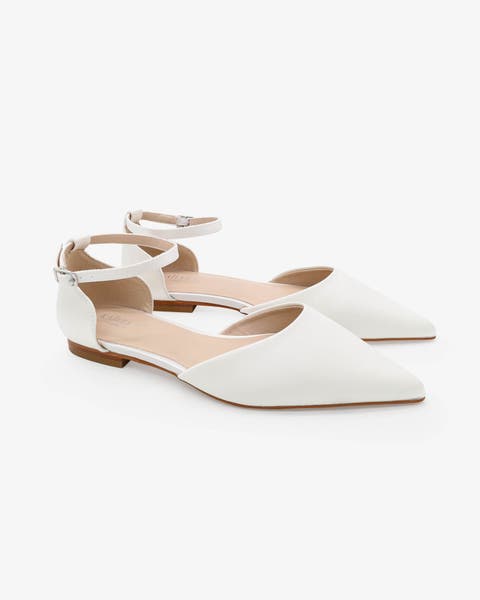 Bella Satin pointed toe Ankle Strap