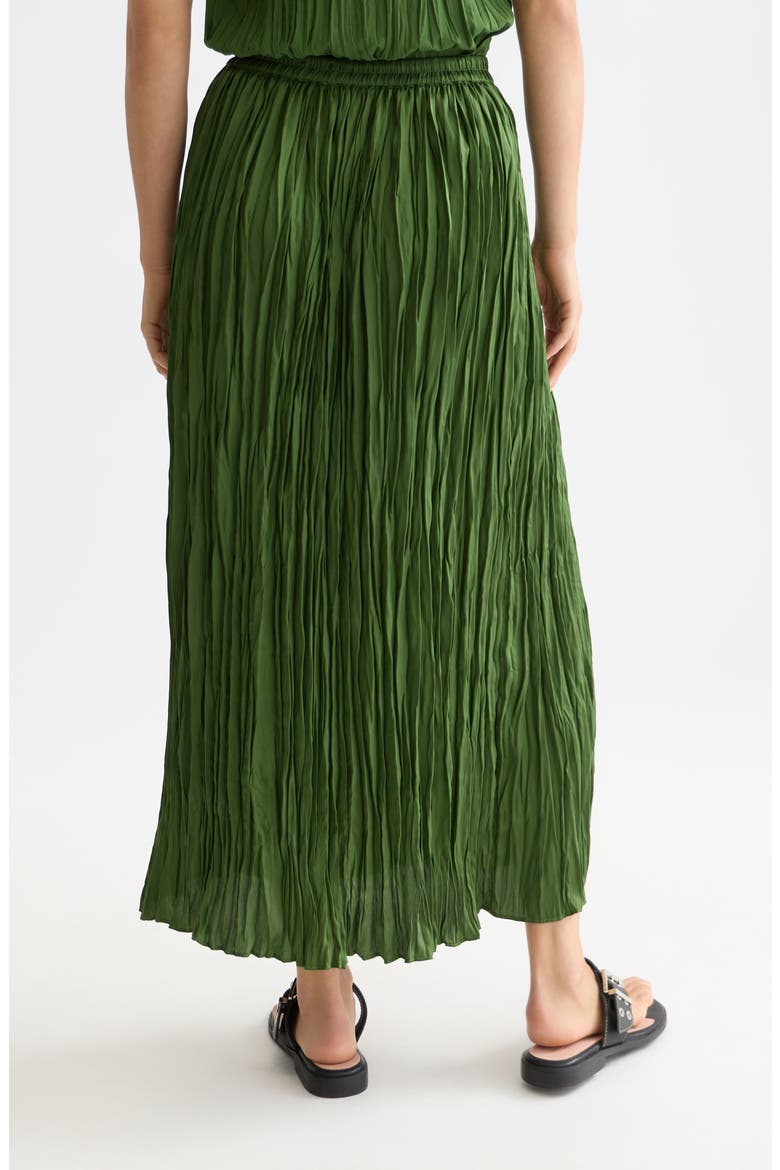 Pleated Drawstring Midi Skirt, Alternate, color, GARDEN GREEN