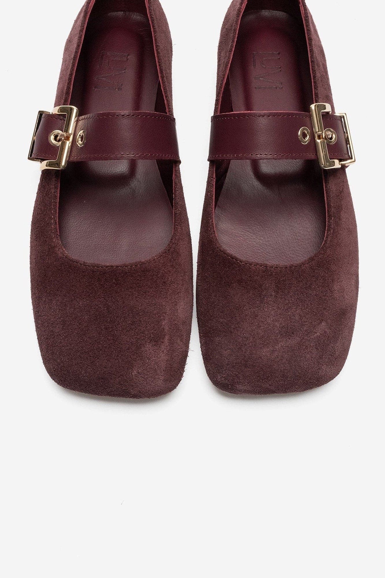 Jonas Leather Ballet Flat, Alternate, color, Plum Suede