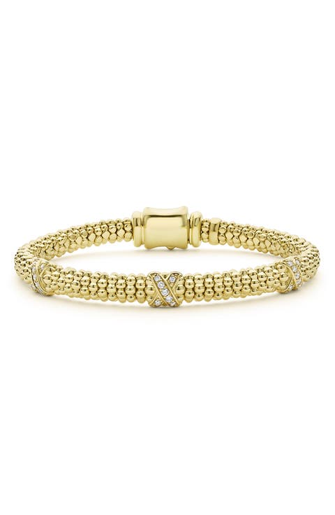Embrace Triple Pavé Diamond Station Bracelet