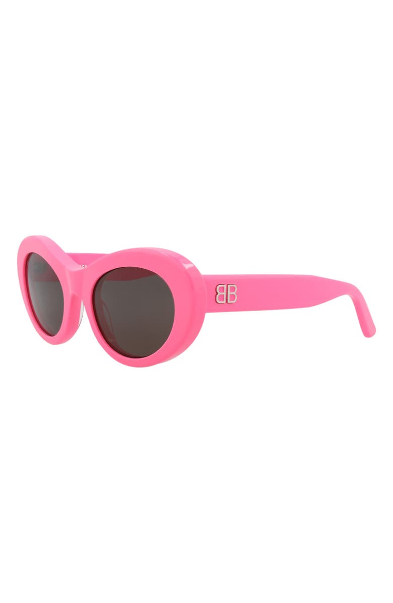 Balenciaga 55mm Oval Sunglasses, Alternate, color, Pink Pink Grey