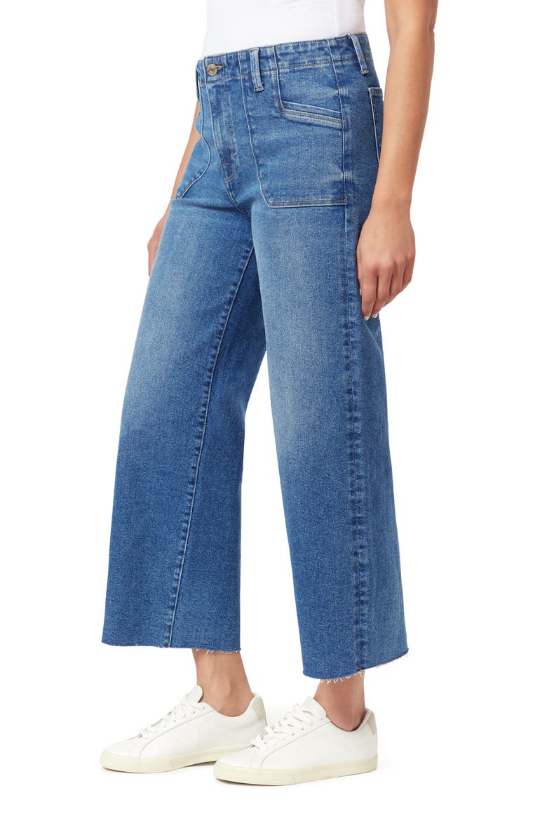 High Waist Raw Hem Crop Wide Leg Jeans, Alternate, color, PAXTON