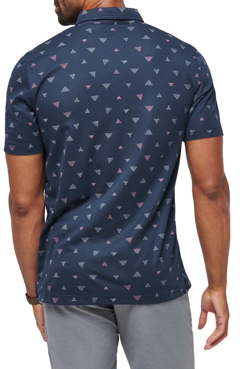 TravisMathew Home Break Geo Print Piqué Polo, Alternate, color, Total Eclipse