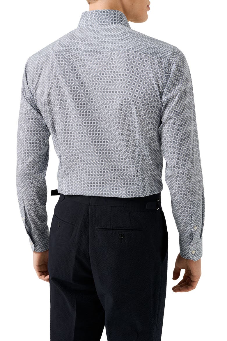 Contemporary Fit Medallion Print Cotton Dress Shirt, Alternate, color, MEDIUM BLUE