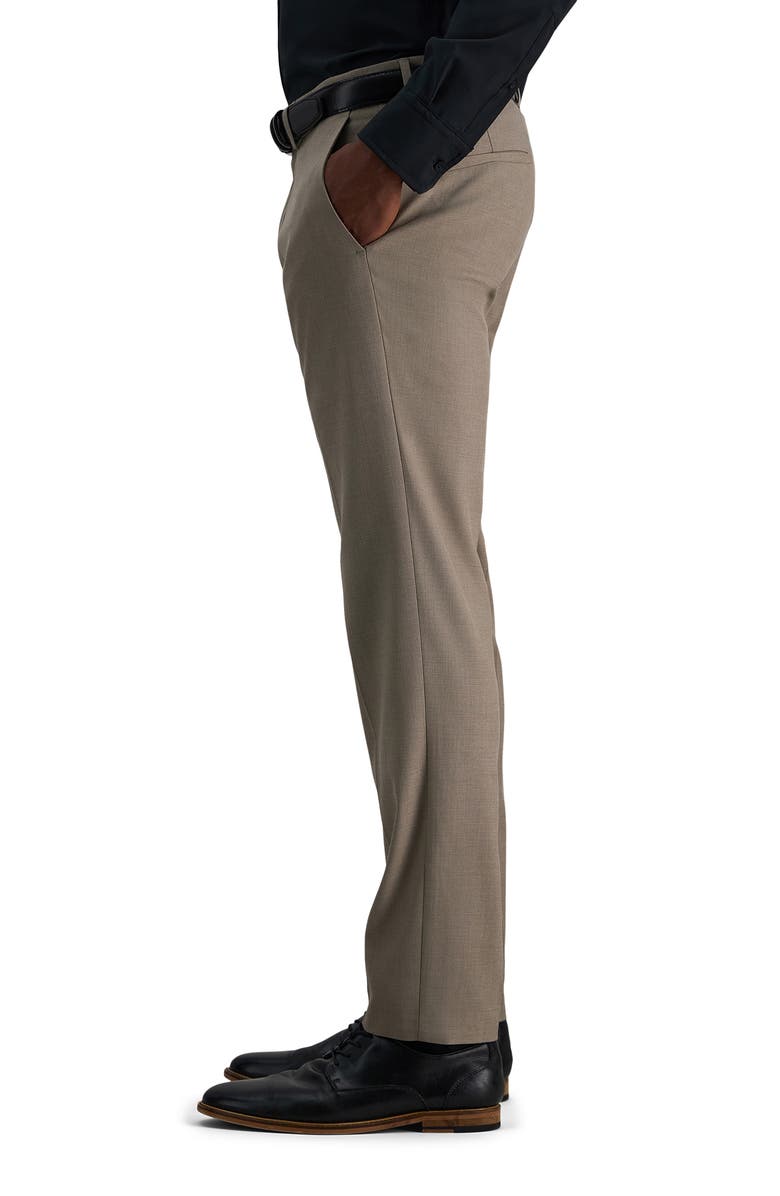 Kenneth Cole Reaction Slim Fit Sharkskin Pants, Alternate, color, Oatmeal