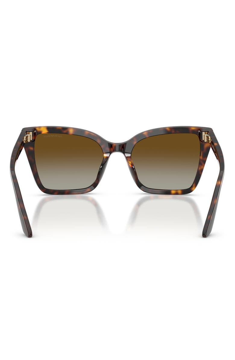 Emporio Armani 53mm Polarized Gradient Square Sunglasses, Alternate, color, Shiny Havana / Brown Polar