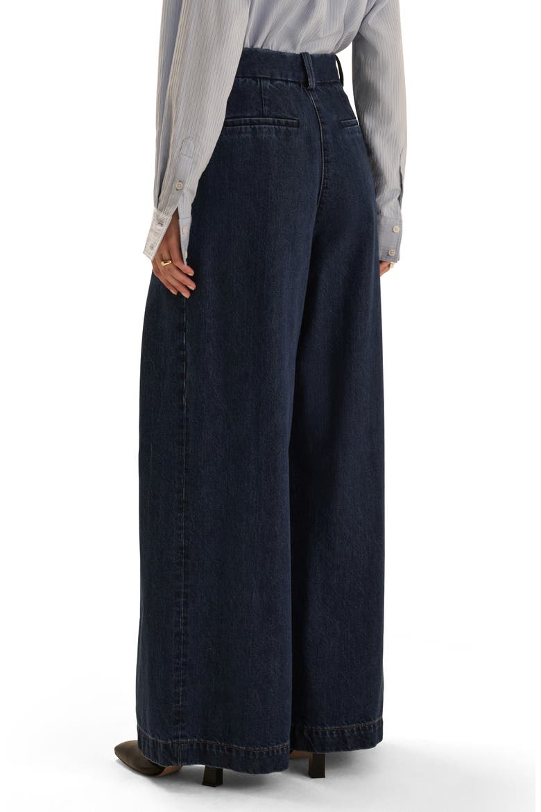 Pleats for Days High Waist Wide Leg Jeans, Alternate, color, DARK SEA