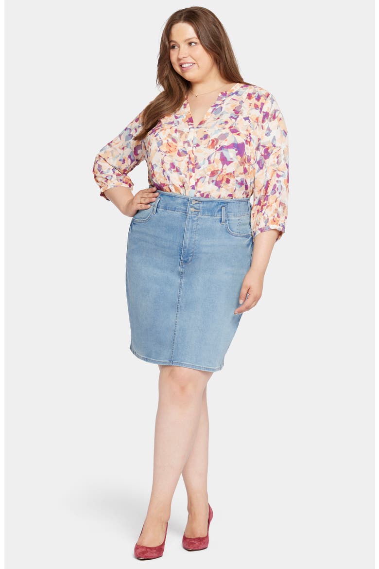 Hollywood Denim Skirt, Alternate, color, CRYSTALLINE