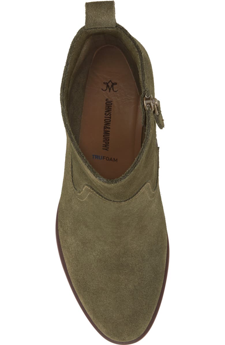 Johnston & Murphy Izzie Waterproof Platform Bootie, Alternate, color, Olive Waterproof Suede