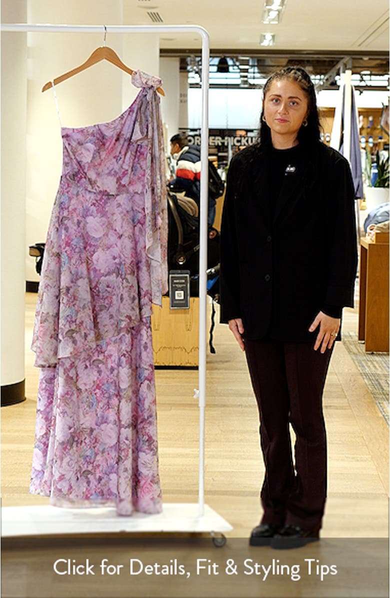 Amara Floral One-Shoulder Gown, sales video thumbnail