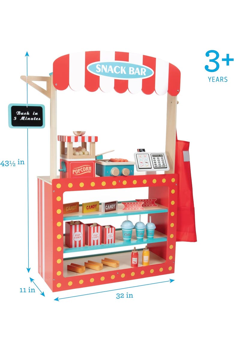 Movie Theatre Snack Bar Wooden Playset, Alternate, color, Red