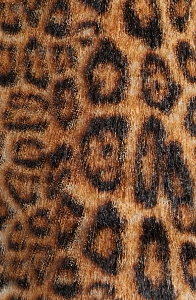Rabanne Leopard Print Faux Fur Coat, Alternate, color,