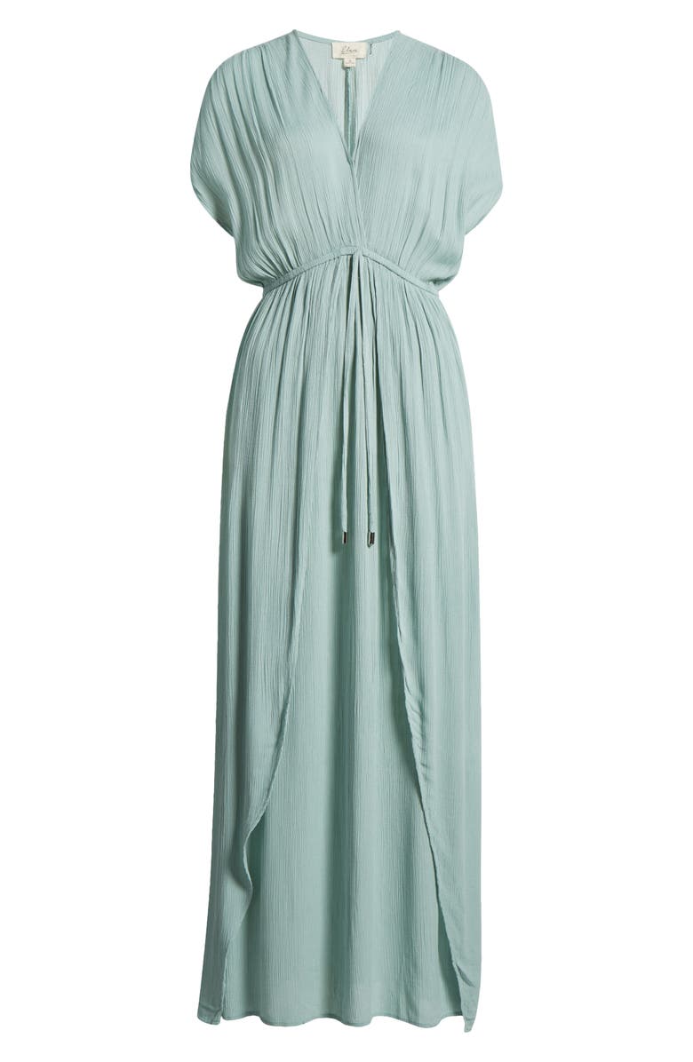 Elan Wrap Maxi Cover-Up Dress, Alternate, color, Light Teal