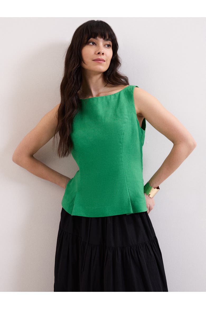 Isabelle Linen Top, Main, color, Green