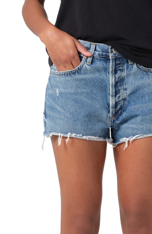 Shop Agolde Parker High Waist Denim Cutoff Shorts In Chorus