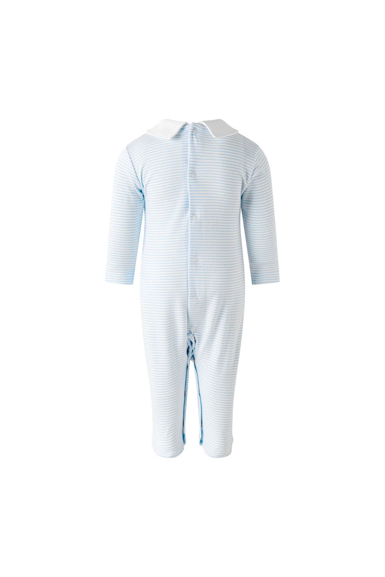 Teddy Smocked Footie, Alternate, color, Blue