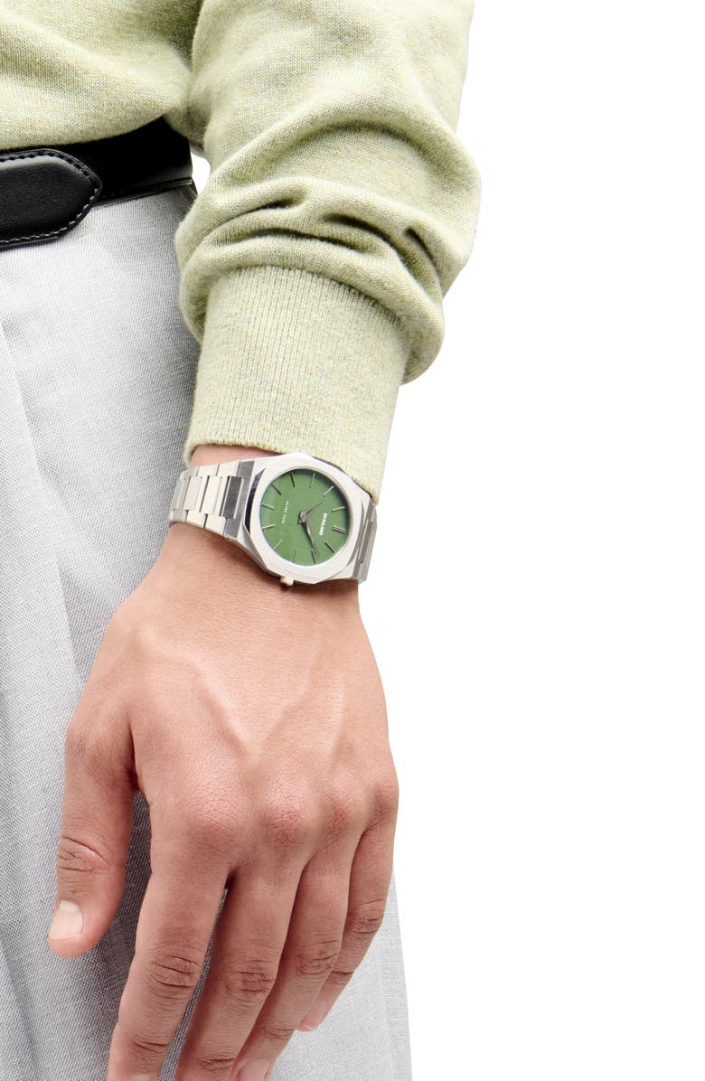 D1 Milano Ultra Thin Bracelet Watch, 40mm, Alternate, color, Green