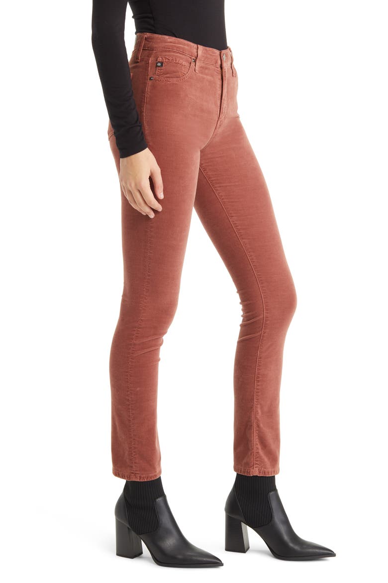 Mari High Waist Slim Ankle Straight Leg Jeans, Alternate, color, DUSTY BLUSH