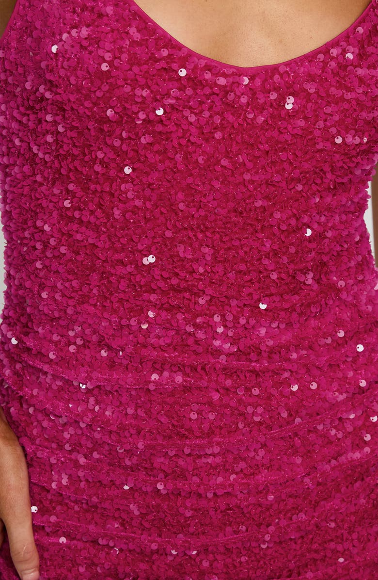 Princess Polly Centerfold Sequin Cocktail Minidress, Alternate, color, Pink
