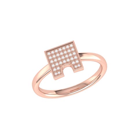 City Arches Square Sterling Silver Diamond Ring