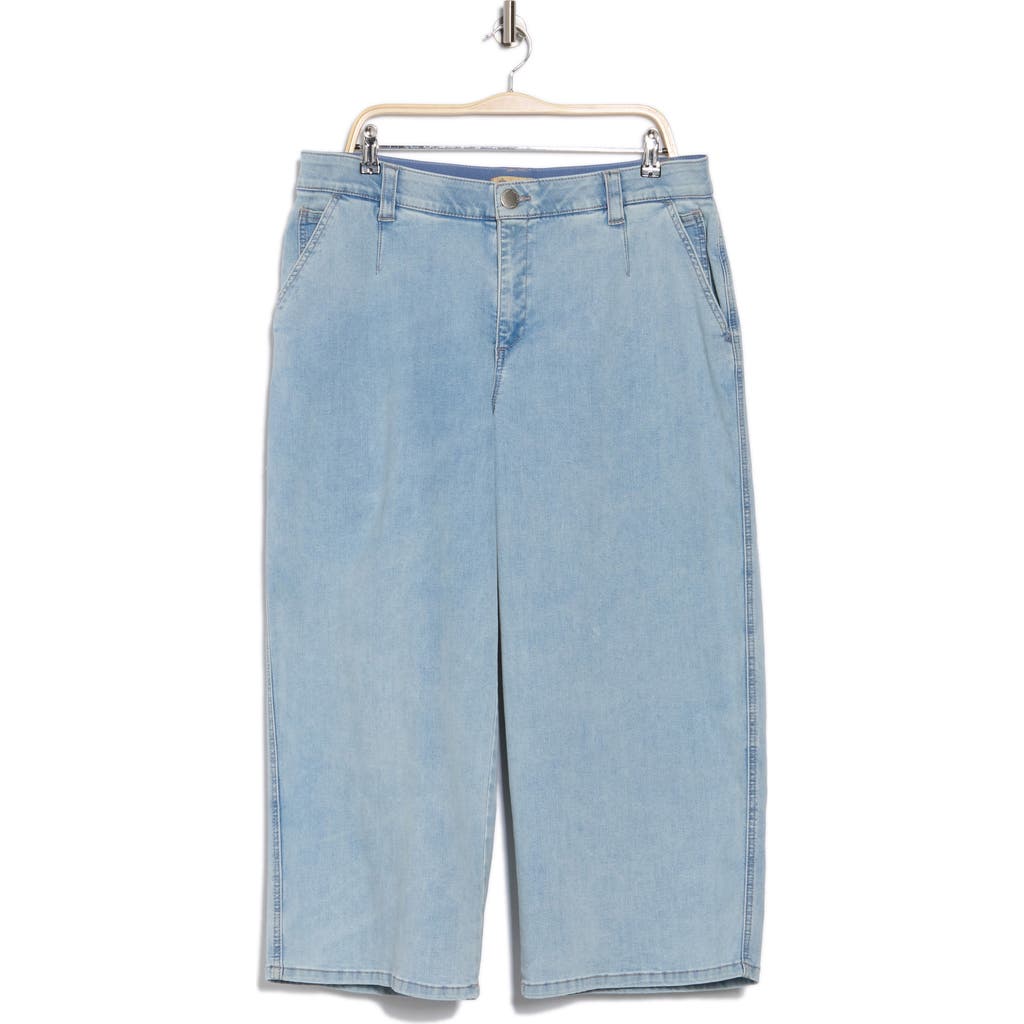 Democracy Crop Wide Leg Boyfriend Jeans In Light Blue