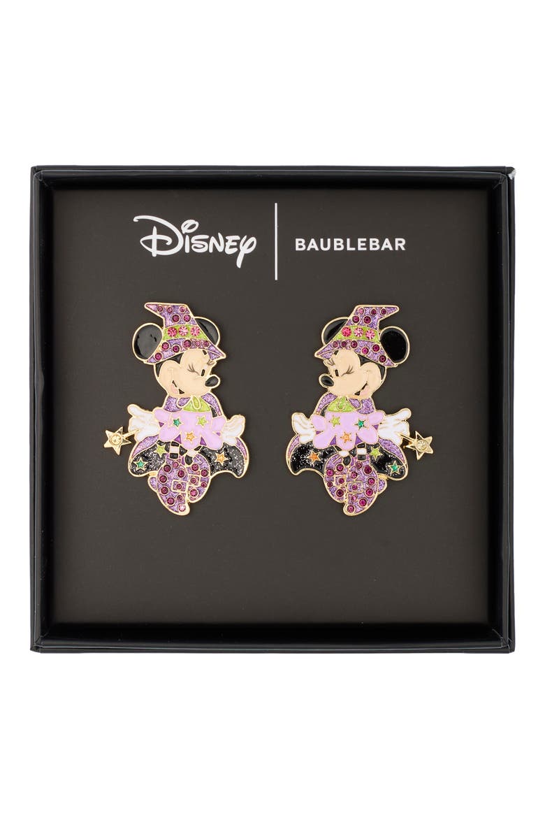 Disney Minnie Mouse Witch Drop Earrings, Main, color, MULTI