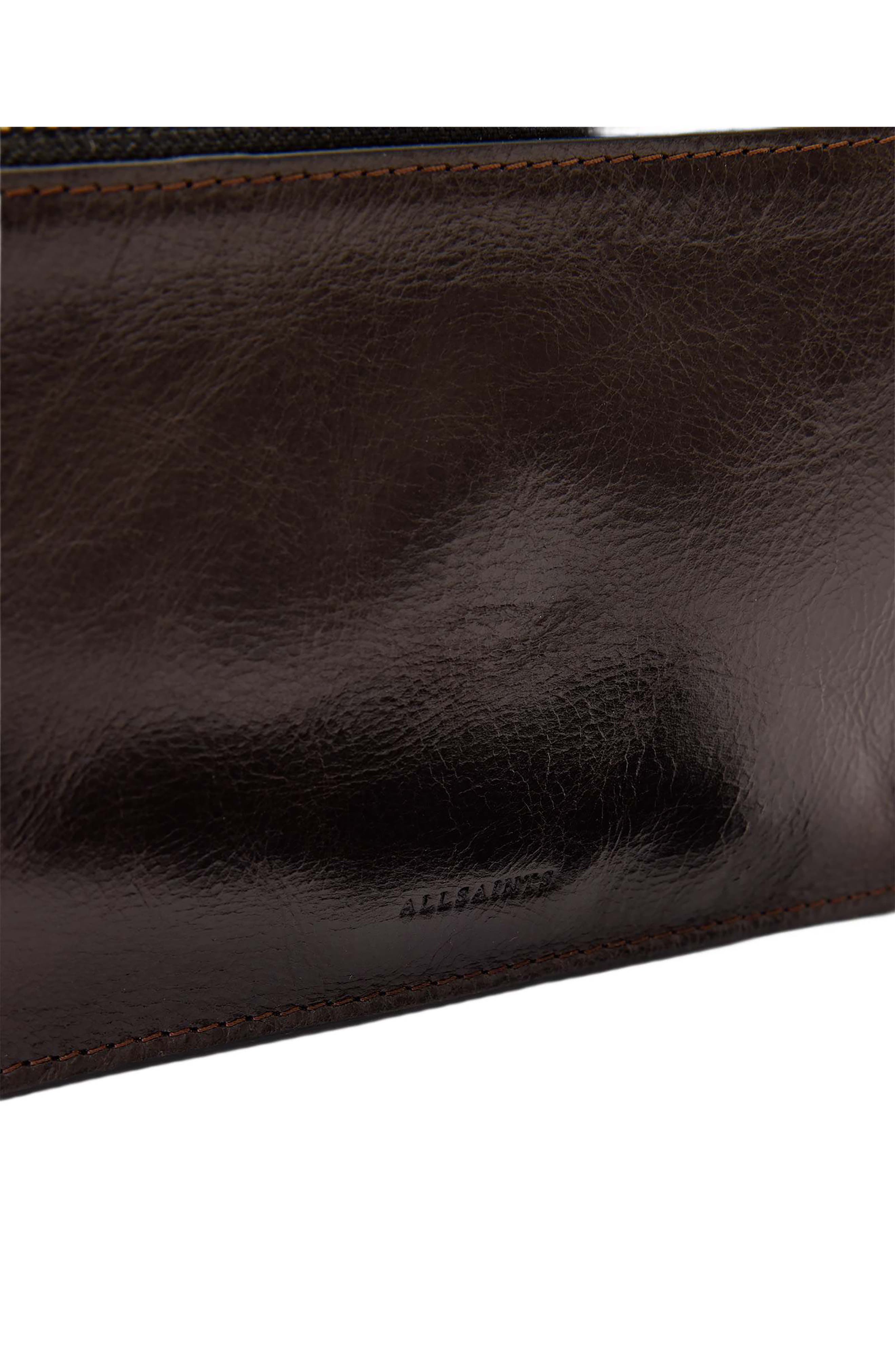 Marlo Leather Wallet Crossbody Bag, Alternate, color, BITTER BROWN