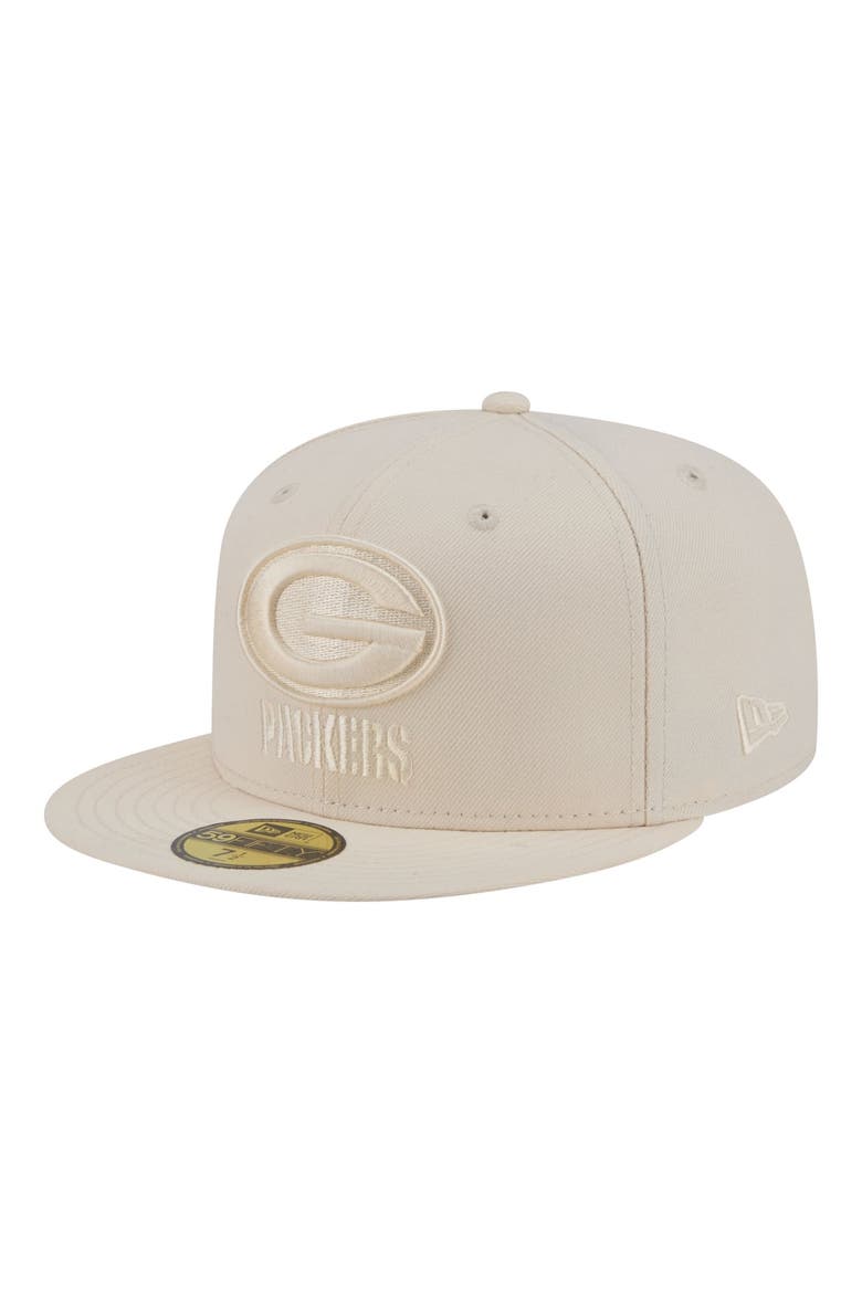 Men's New Era  Cream Green Bay Packers Color Pack 59FIFTY Fitted Hat, Main, color, Cream