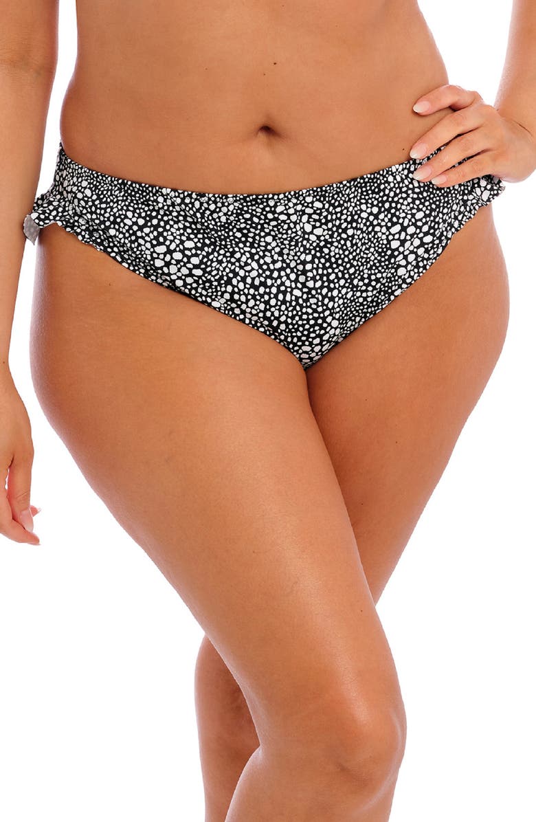 Elomi Pebble Clove High Cut Bikini Bottoms, Main, color, Black