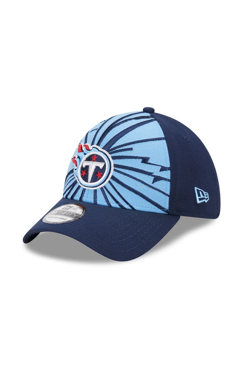 Men's New Era Light Blue/Navy Tennessee Titans Shattered 39THIRTY Flex Hat, Main, color, Light Blue