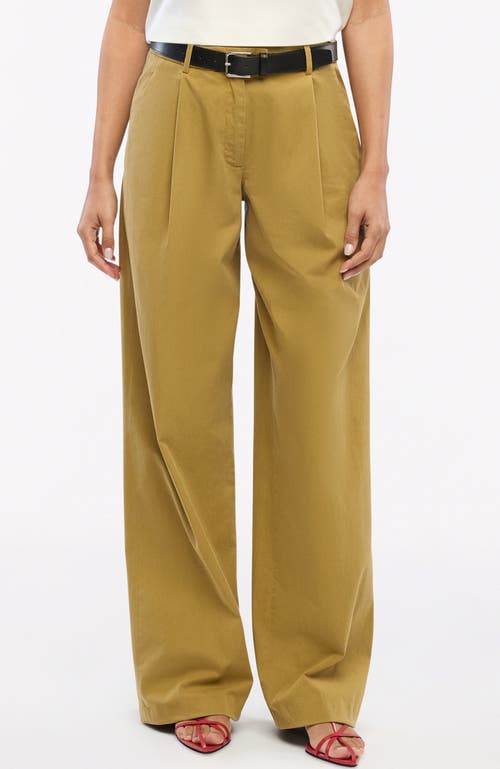 Another Tomorrow Relaxed Wide Leg Pant In Thyme