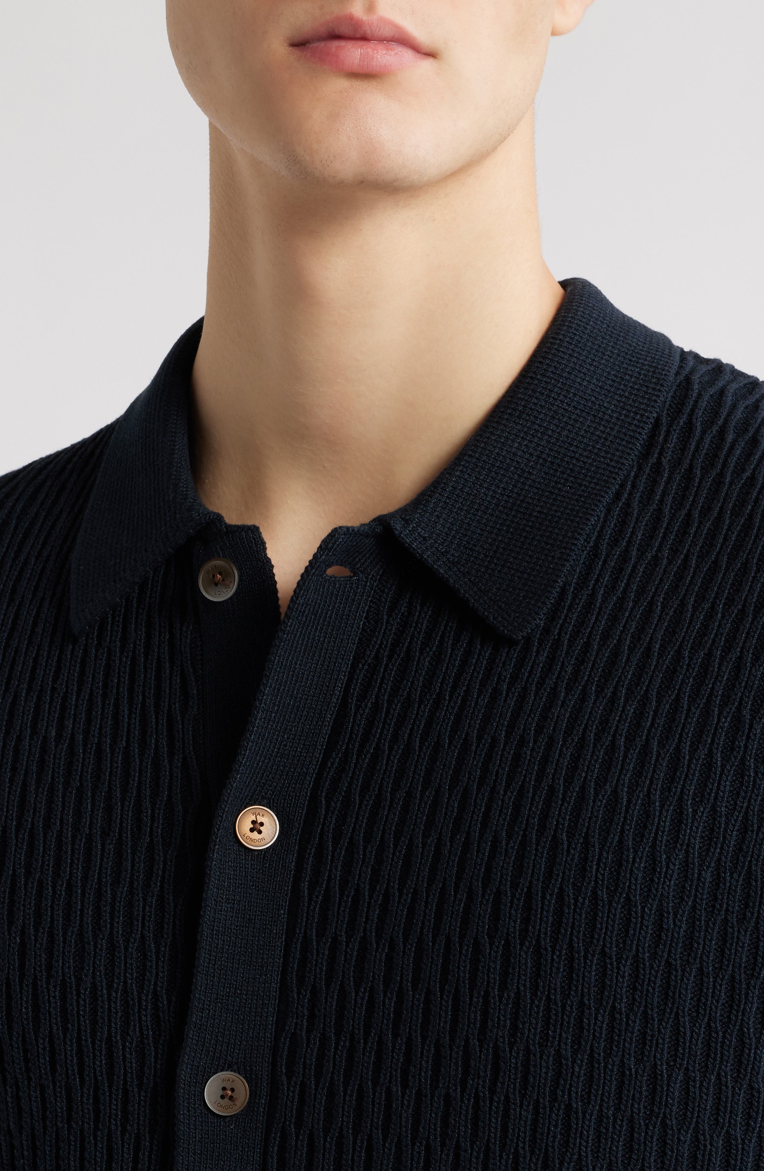 Wax London Tellaro Honeycomb Stitch Short Sleeve Cardigan (Men ...