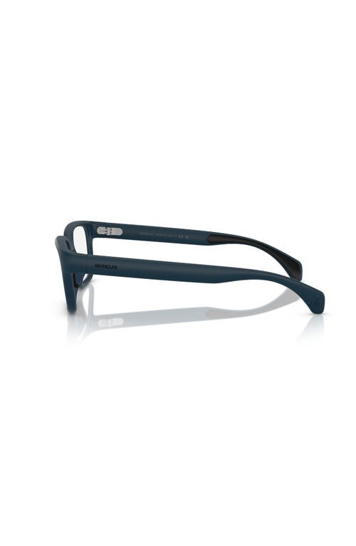 Moncler 55mm Rectangle Optical Glasses In Blue