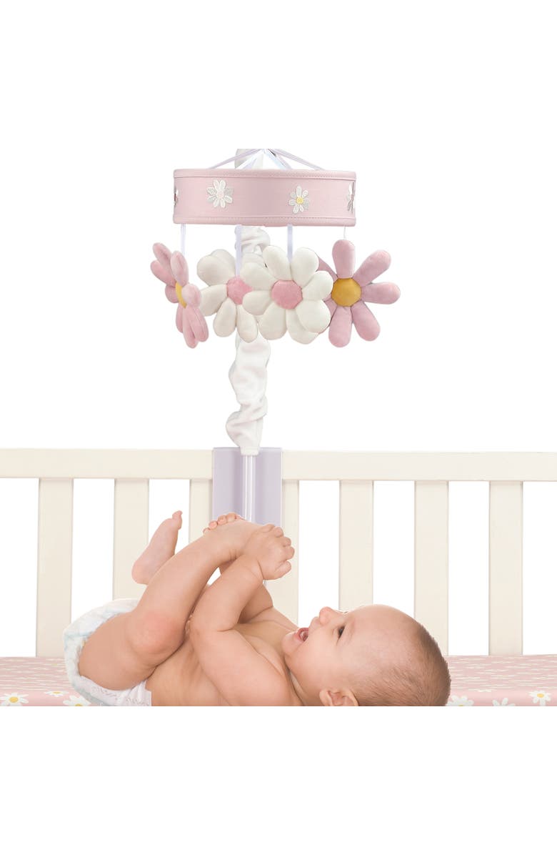 Lambs & Ivy Daisy Dreams Musical Baby Crib Mobile Soother Toy, Alternate, color, Pink