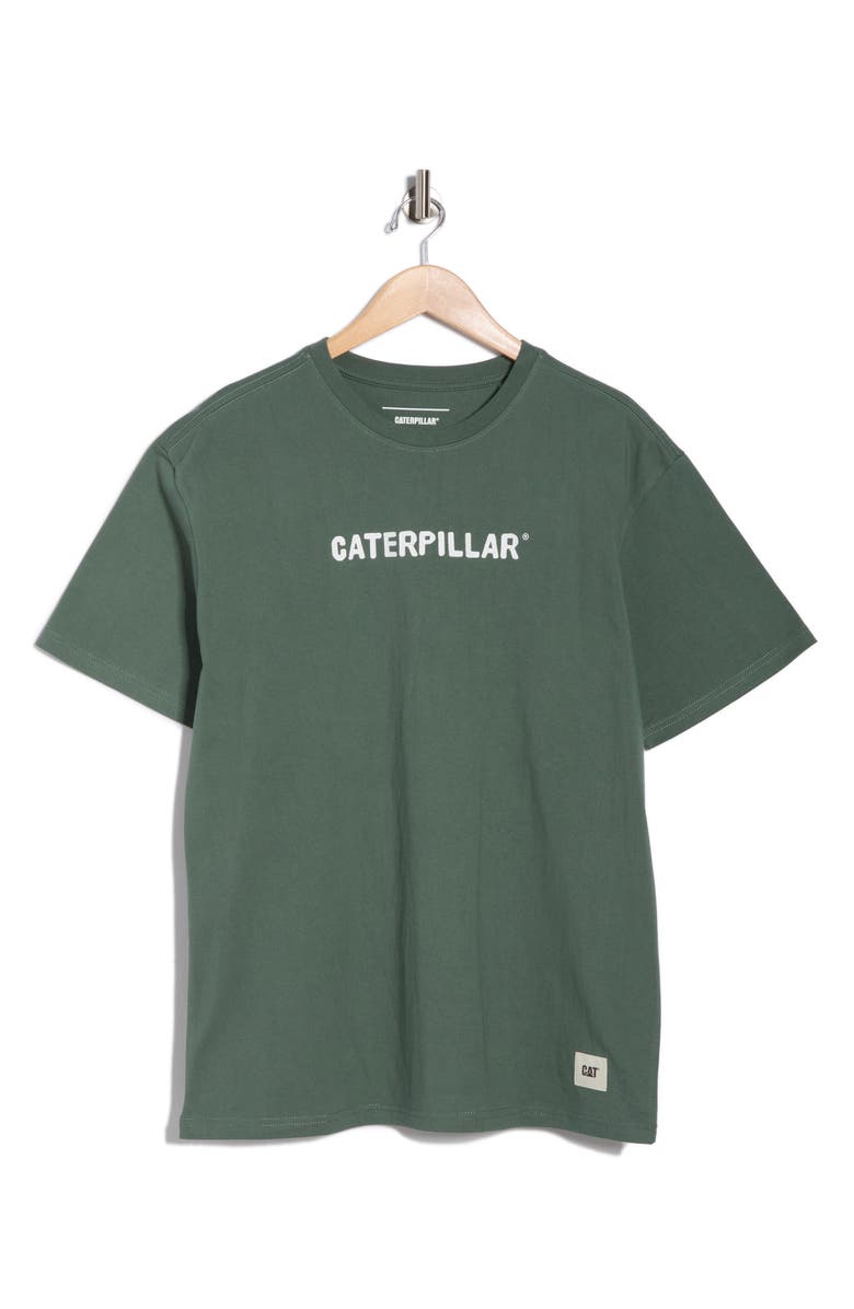 CAT WWR Relaxed Tractor Cotton Graphic T-Shirt, Main, color, Duck Green