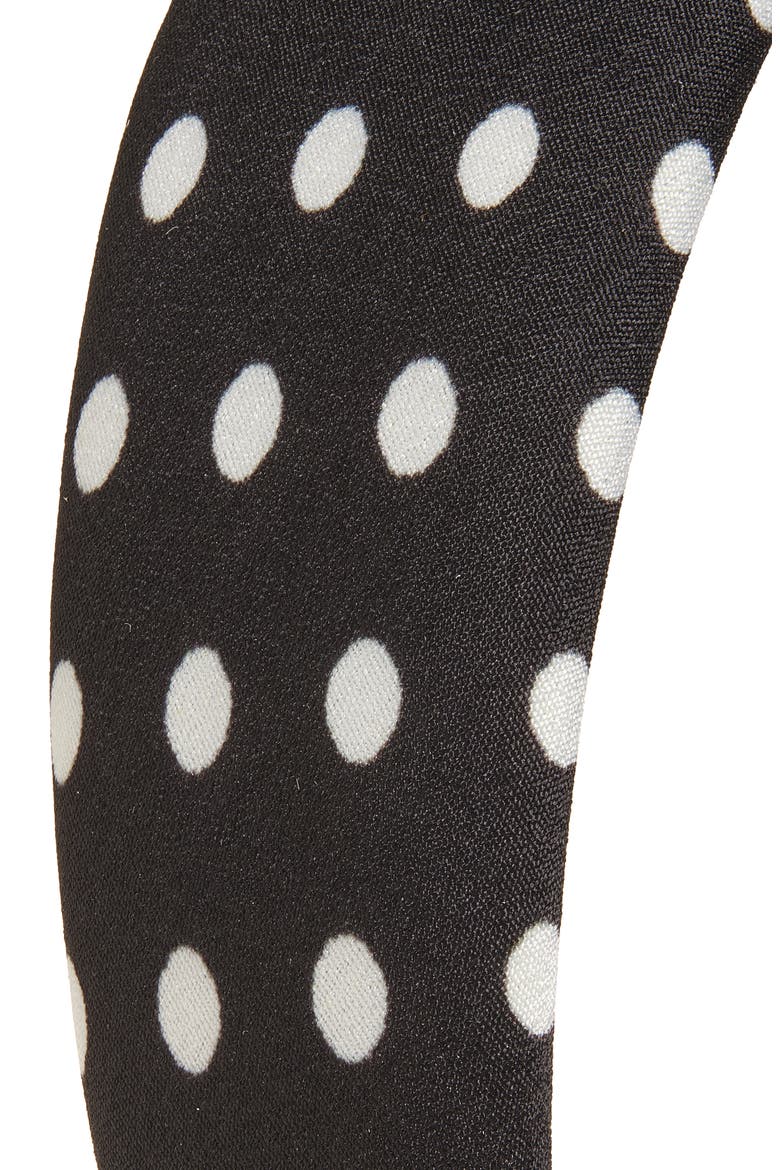 Wide Polka Dot Headband, Alternate, color, BLACKWHITE