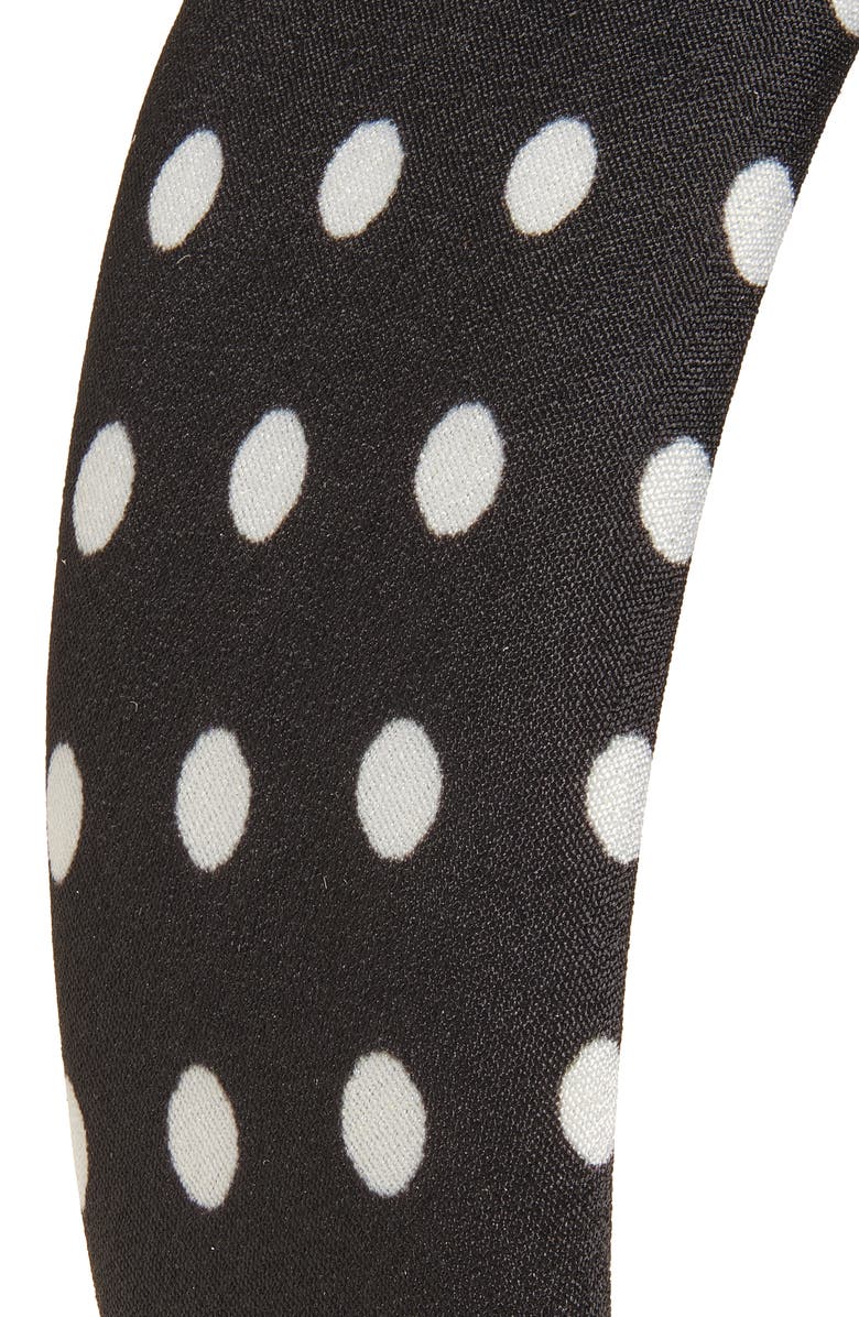 Tasha Wide Polka Dot Headband, Alternate, color, Blackwhite