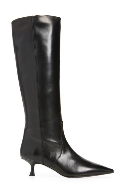 Stuart Weitzman Xcurve 85 Slouch Boot The Sw Outlet In Black Lacquered Nappa