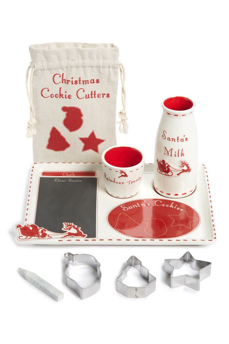 Santa's Milk & Cookies Set, Main, color, RED MULTI