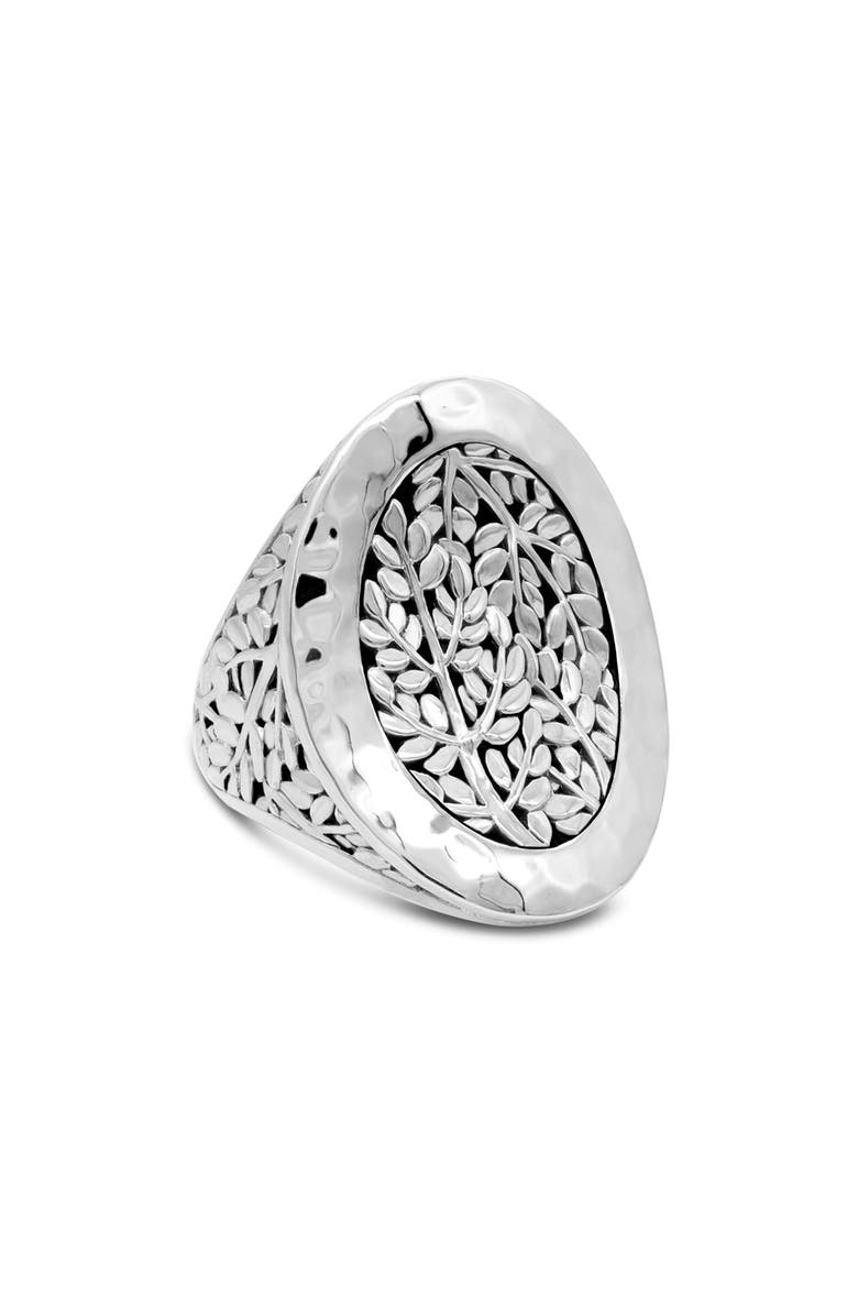 DEVATA Sterling Silver Bali Leaf Signet Ring, Alternate, color, 