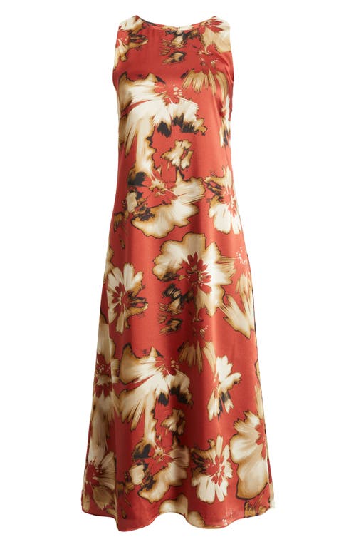 Anne Klein Womens Printed Sleeveless Midi Dress 0 16p In Orange